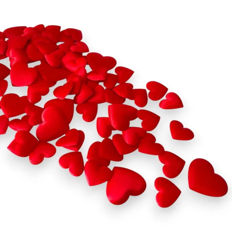 Deko Herzkissen » ca. 200g kleine Stoffherzen » romantische Bettdekoration » rotes Herzkonfetti für Hochzeiten, Valentinstag & Muttertag