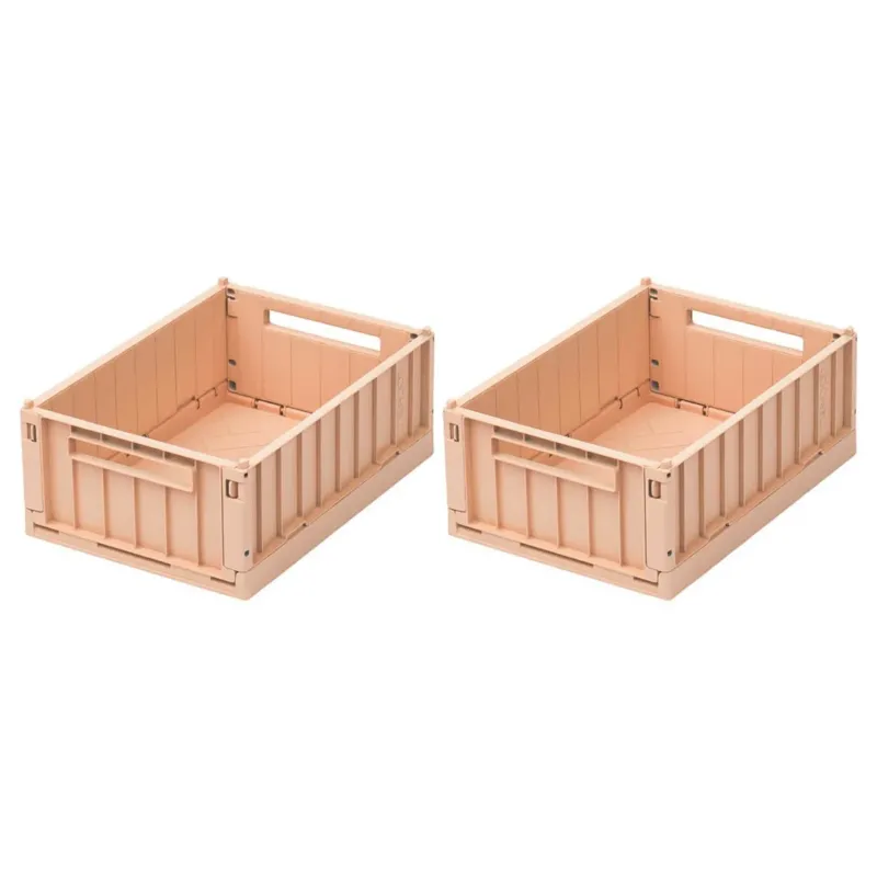 LIEWOOD - Caisse de Rangement Pliable Weston S - Rose Toscane - Set de 2