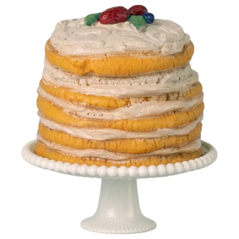 MAILEG - Gâteau De Fête Et Son Présentoir, Pour Souris Maileg - Blanc Cassé