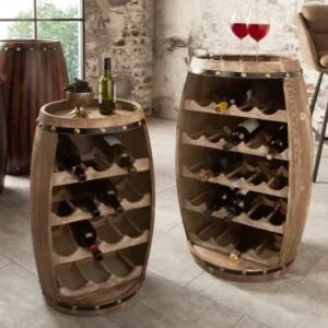 BODEGA Authentisches Weinregal 60cm natur Pinie Weinfass Shabby Chic