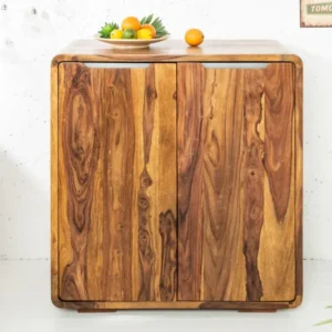 Massiver Barschrank GOA100cm Sheesham Stone Finish 2-türig Palisander