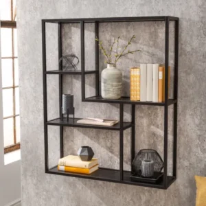 SLIM LINE Industrial Wandregal 91cm Esche fünf Regalböden