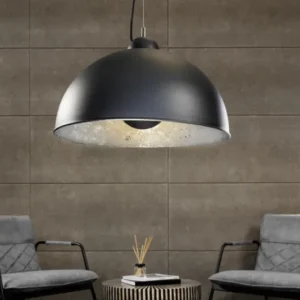 Industrial Design Hängelampe STUDIO 55m schwarz Blattsilber-Optik Hängeleuchte