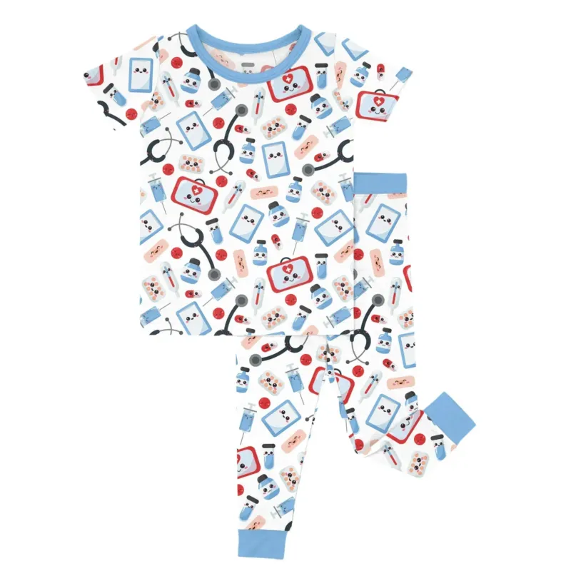 Medical Buddies Two Piece Short Sleeve Pajama Set , Medical Buddies Two Piece Short Sleeve Pajama Set - 12-18M