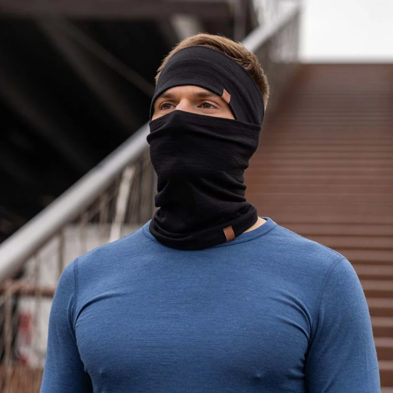 Men's Headband and Gaiter Set Black