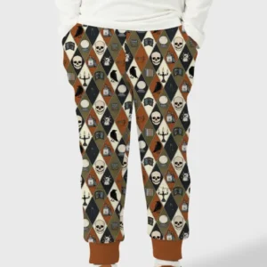 Retro Gothic Halloween Patchwork Bamboo Jogger