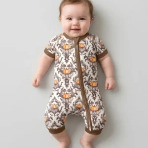 Pumpkin Toile Family Matching Bamboo Shorty Zippy