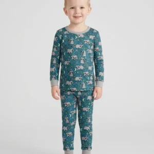 Midnight Raccoons Bamboo Two Piece Long Sleeve Pajama Set