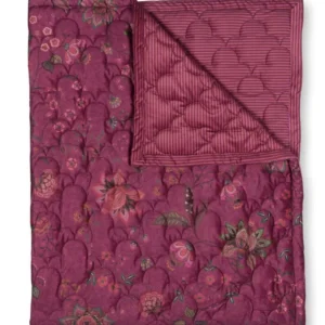 Pip Studio Mumbai Morning Velvet Wohndecken - Dunkelrosa