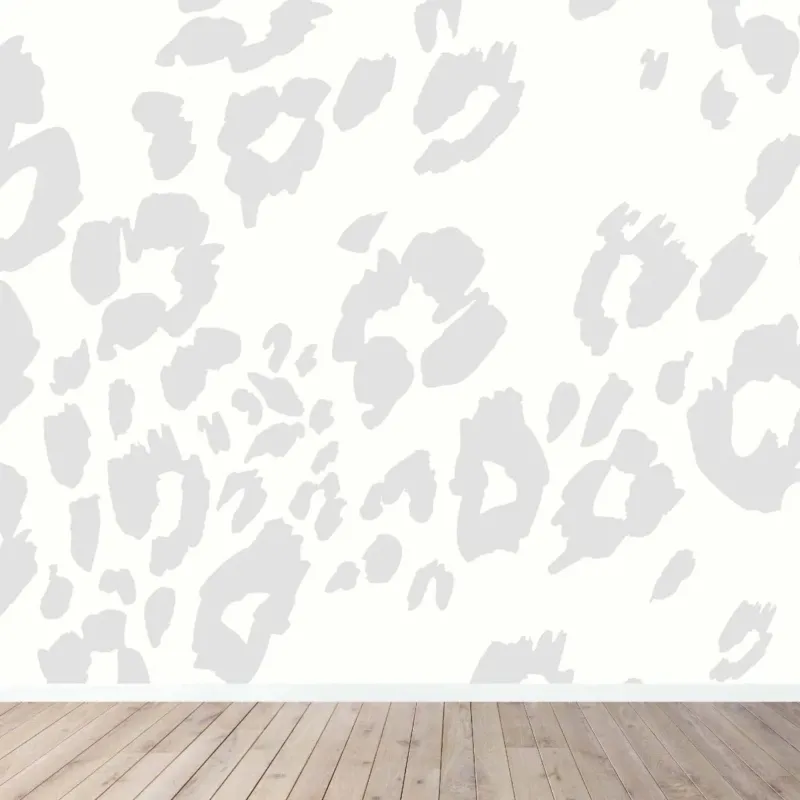 MUNKS & ME - Papier Peint Chambre Enfant à Motif Répété - Imprimé Léopard | Gris