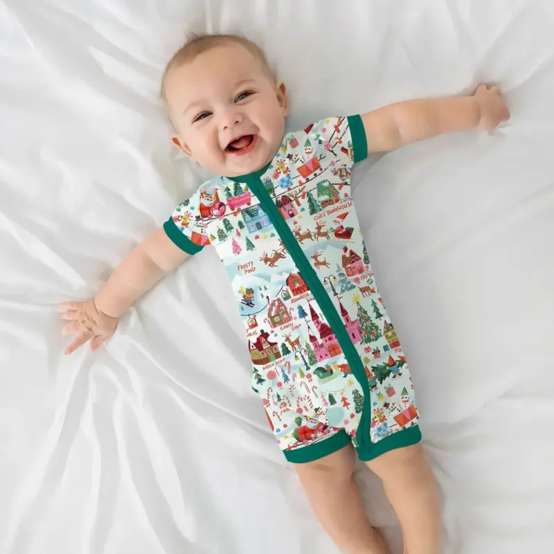 Santa's City Maps Shorty Zippy , Santa's City Maps Shorty Zippy - 0-3M / Green