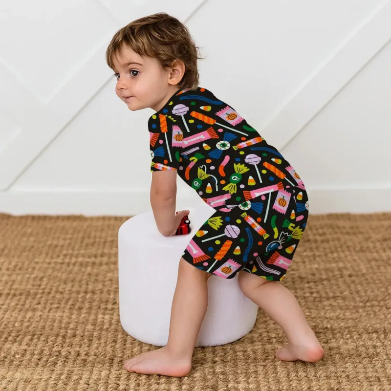 Trick or Treats Two Piece Short Sleeve Shorts Pajama Set , Trick or Treats Two Piece Short Sleeve Shorts Pajama Set - 12-18M