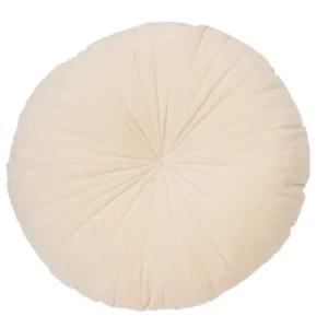 Velvet Cream Round Decorative Pillow