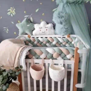 Personalized baby bedding set pistachio and beige - KariStudio